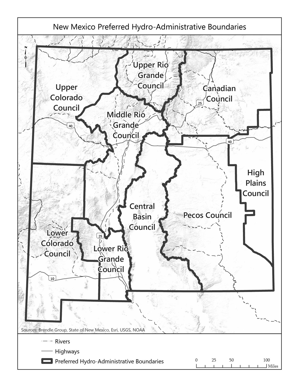 Northwest Region, Upper Rio Grande Region, Middle Rio Grande Region, Lower Rio Grande Region, Canadian Region, High Plains Region, Southwest Region, Central Basin Region
